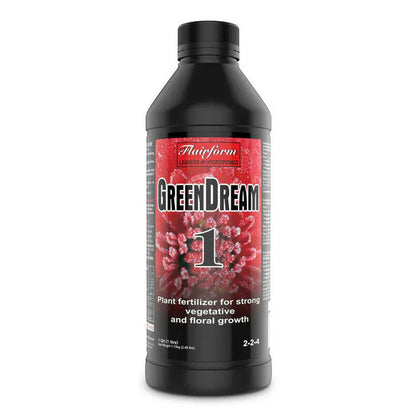 Flairform GreenDream-1 one-part nutrient bottle, front