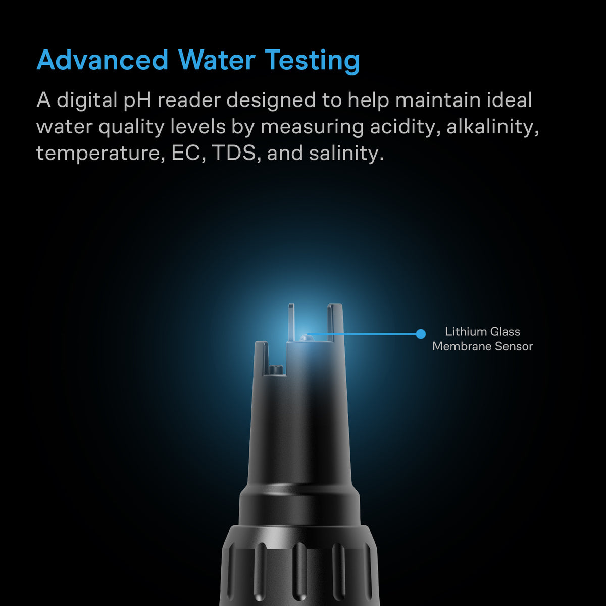 AC Infinity hydroponic meter measuring pH, EC, TDS and salinity
