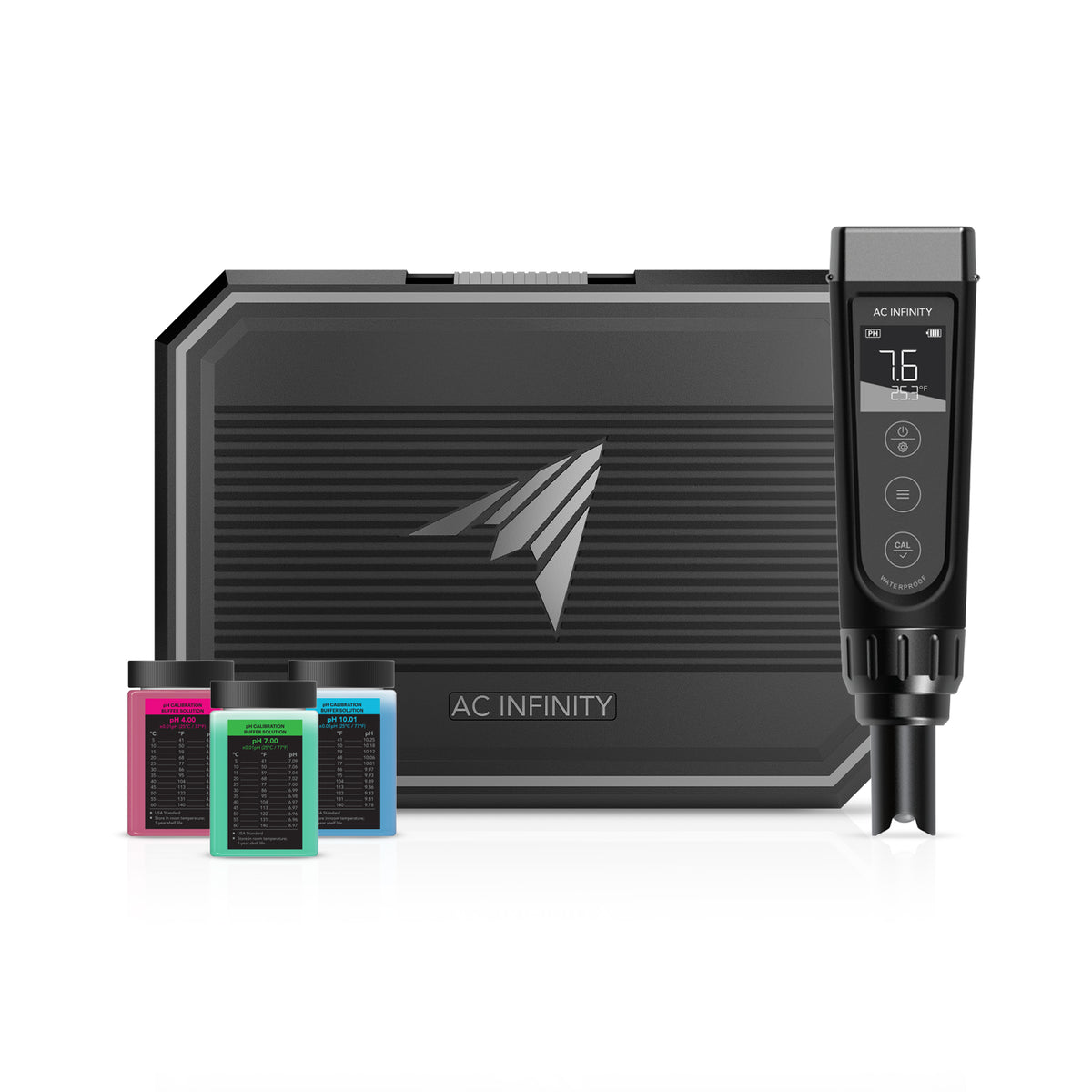 AC Infinity pH Meter PRO Kit with case and four solutions