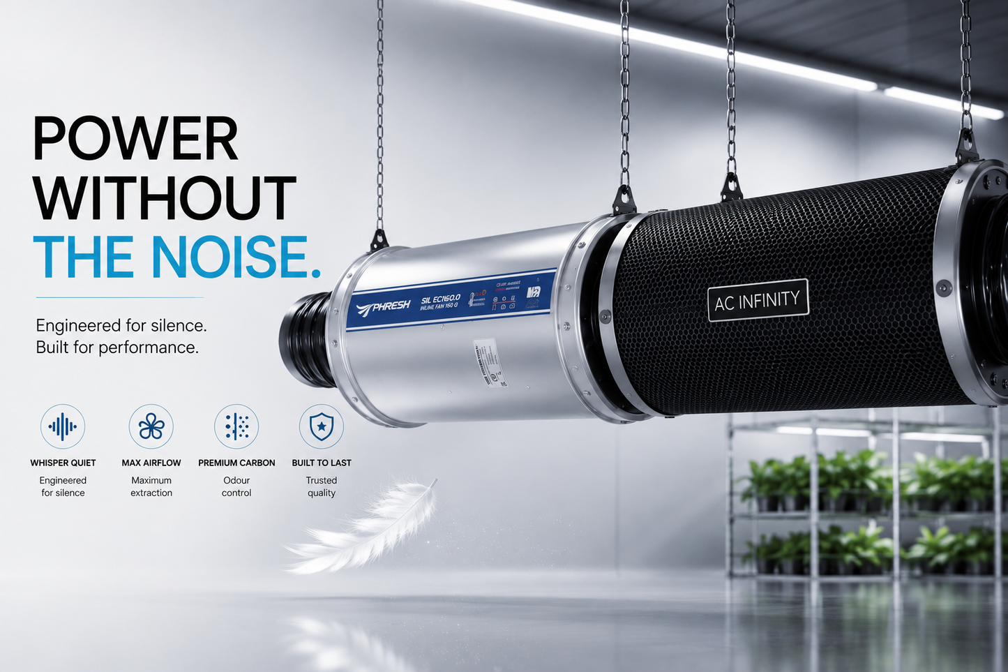 Phresh HyperFan Silenced V2 EC Inline Extractor Fan