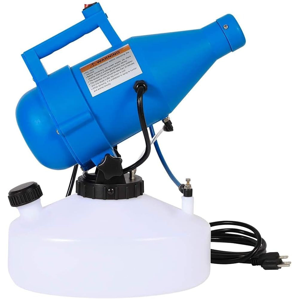 Portable ULV Fogging Machine – blue electric cold fogger, integrated tank and mains cable