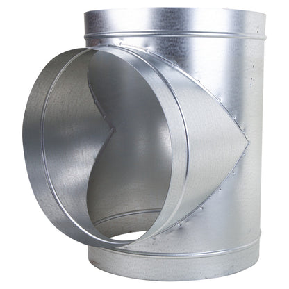 Pressed T-Piece Rigid Ducting Connector in Galvanised Steel — 14"