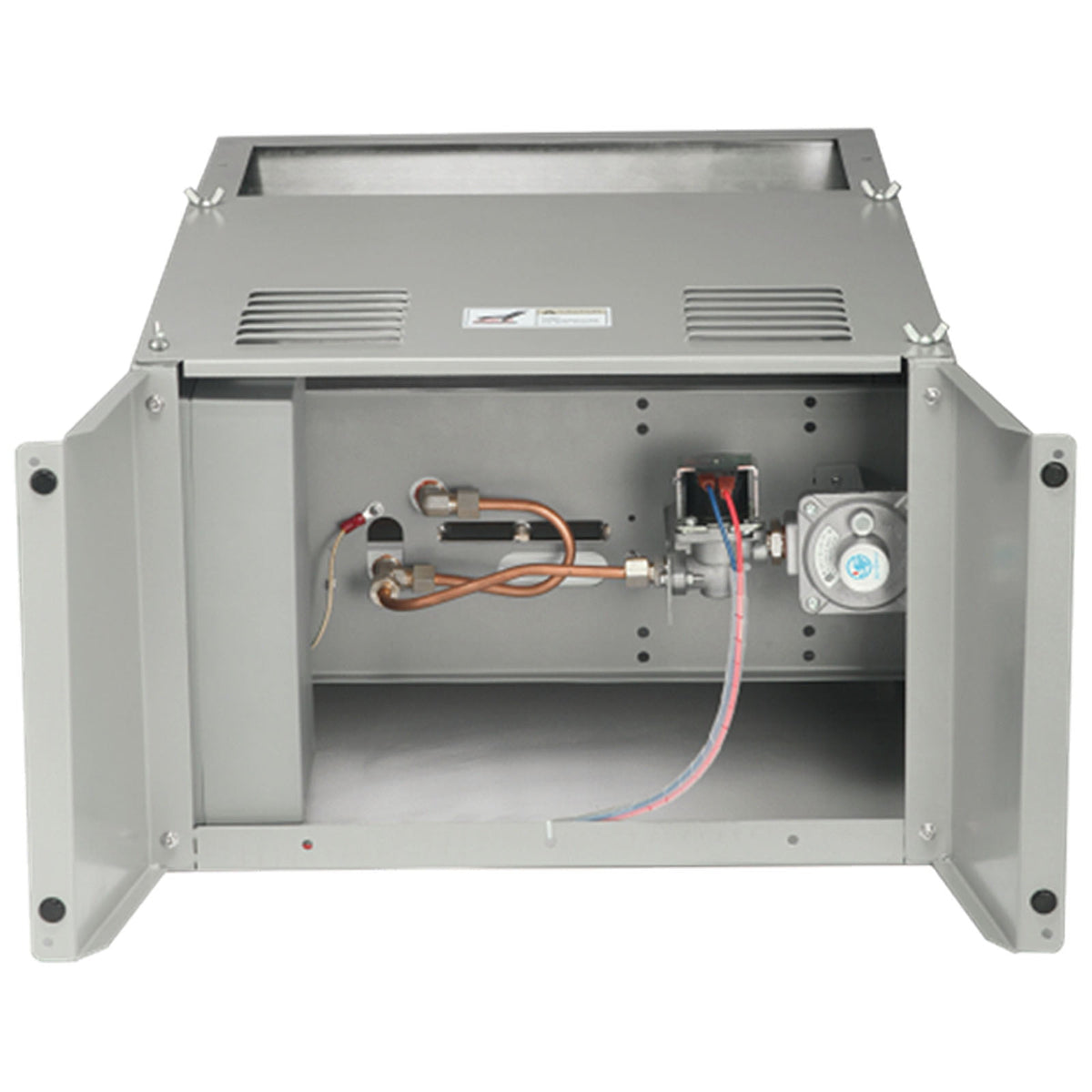 Pro-Leaf LPG CO2 Generator with side panels open showing the gas valve