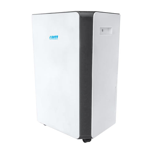 RAM 20L Dehumidifier front view showing castors