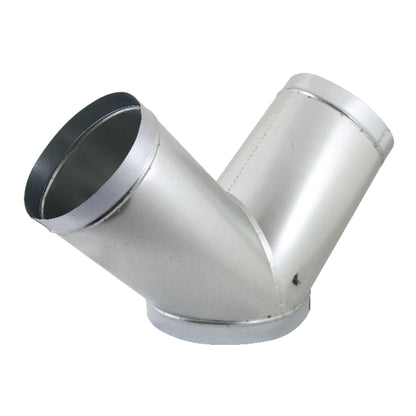 Reducing Y-Piece Duct Connector, galvanised steel Y-piece stepping a 315mm duct down to two 250mm branches