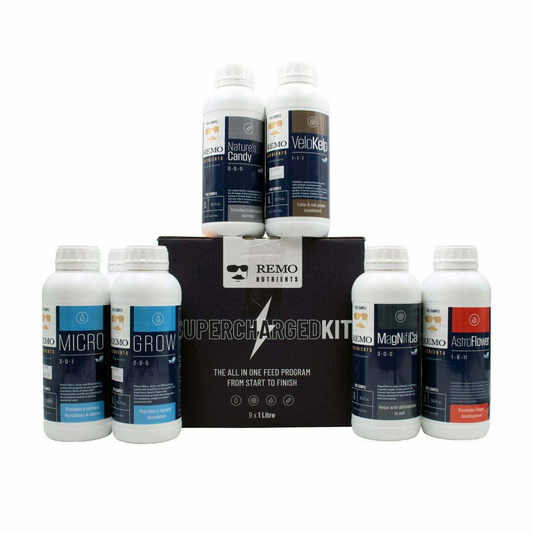 Remo Supercharged Kit box with Micro, Grow, MagNifiCal, AstroFlower, Nature's Candy and VeloKelp