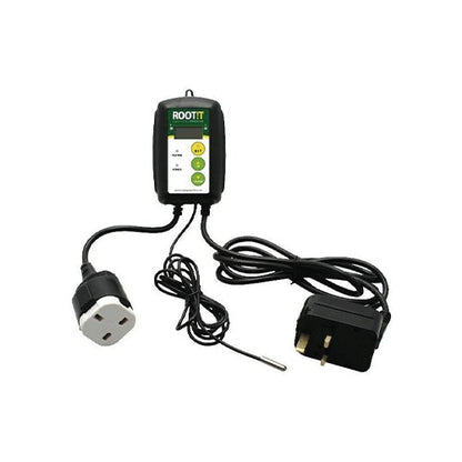 Root!T Heat Mat Thermostat with its temperature probe, output socket and UK plug