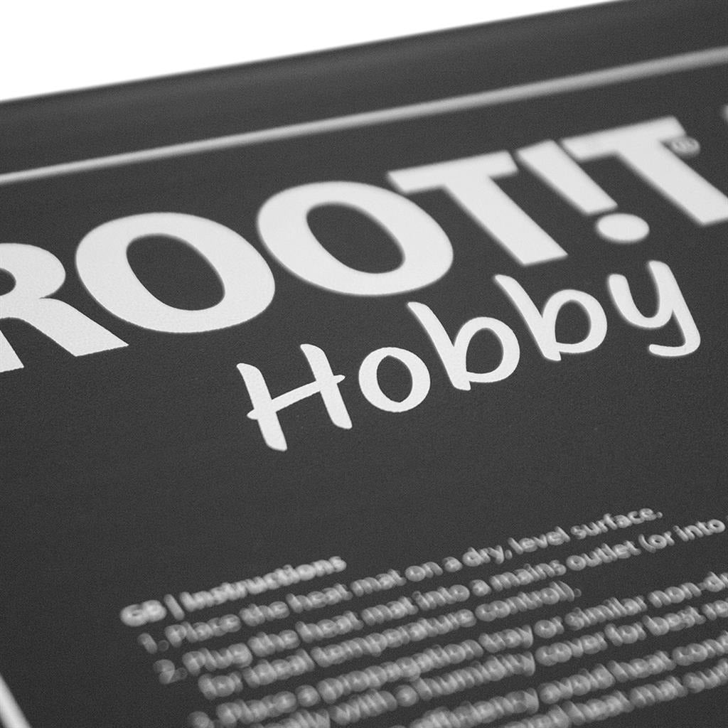 Root!T Hobby Heat Mat printed Root!T Hobby label and instructions