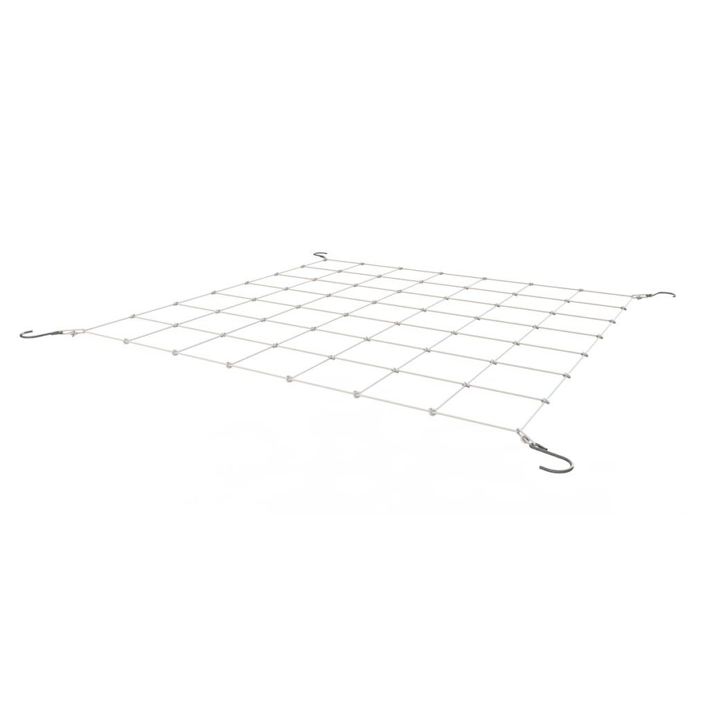 Secret Jardin WebIT elastic scrog net laid flat with hook fixings