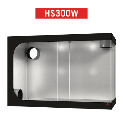 Secret Jardin Hydro Shoot HS300W tent interior, top-down view with duct ports