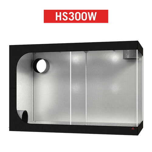 Secret Jardin Hydro Shoot HS300W tent interior, top-down view with duct ports