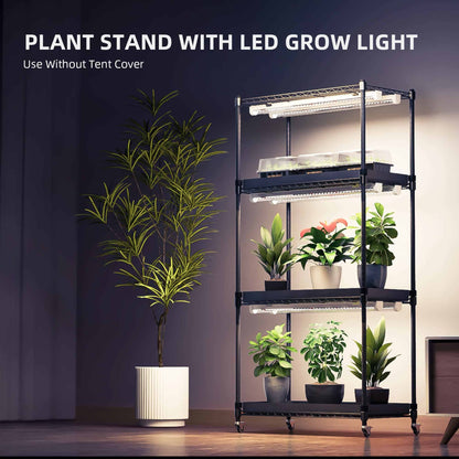 Spider Farmer Plant Stand with Grow Lights used as an open shelf without the tent cover