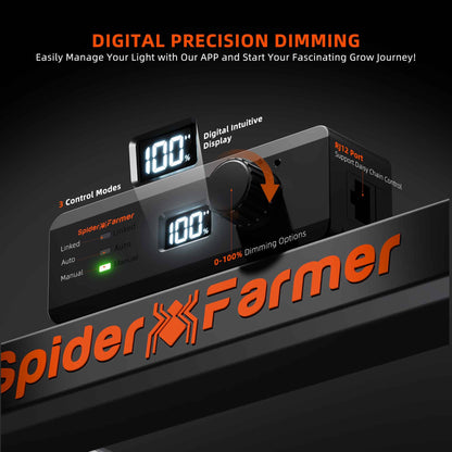 Spider Farmer SE4500 LED Grow Light digital dimmer box with 0-100% display