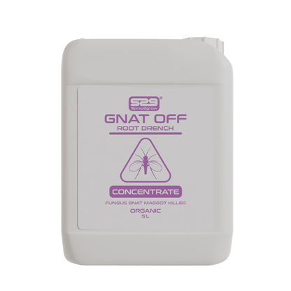 Spray2Grow Gnat Off Root Drench 5L concentrate bottle, front label