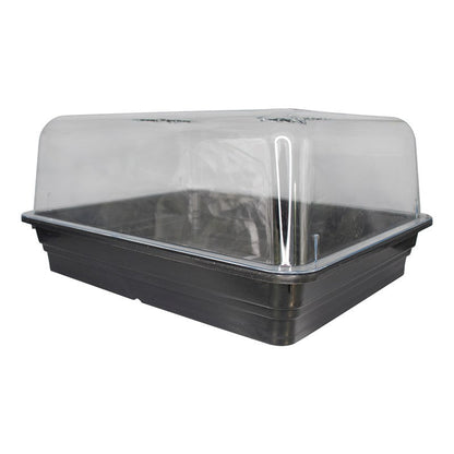 Close-up of the Stewarts Propagator's clear dome and adjustable vent slide