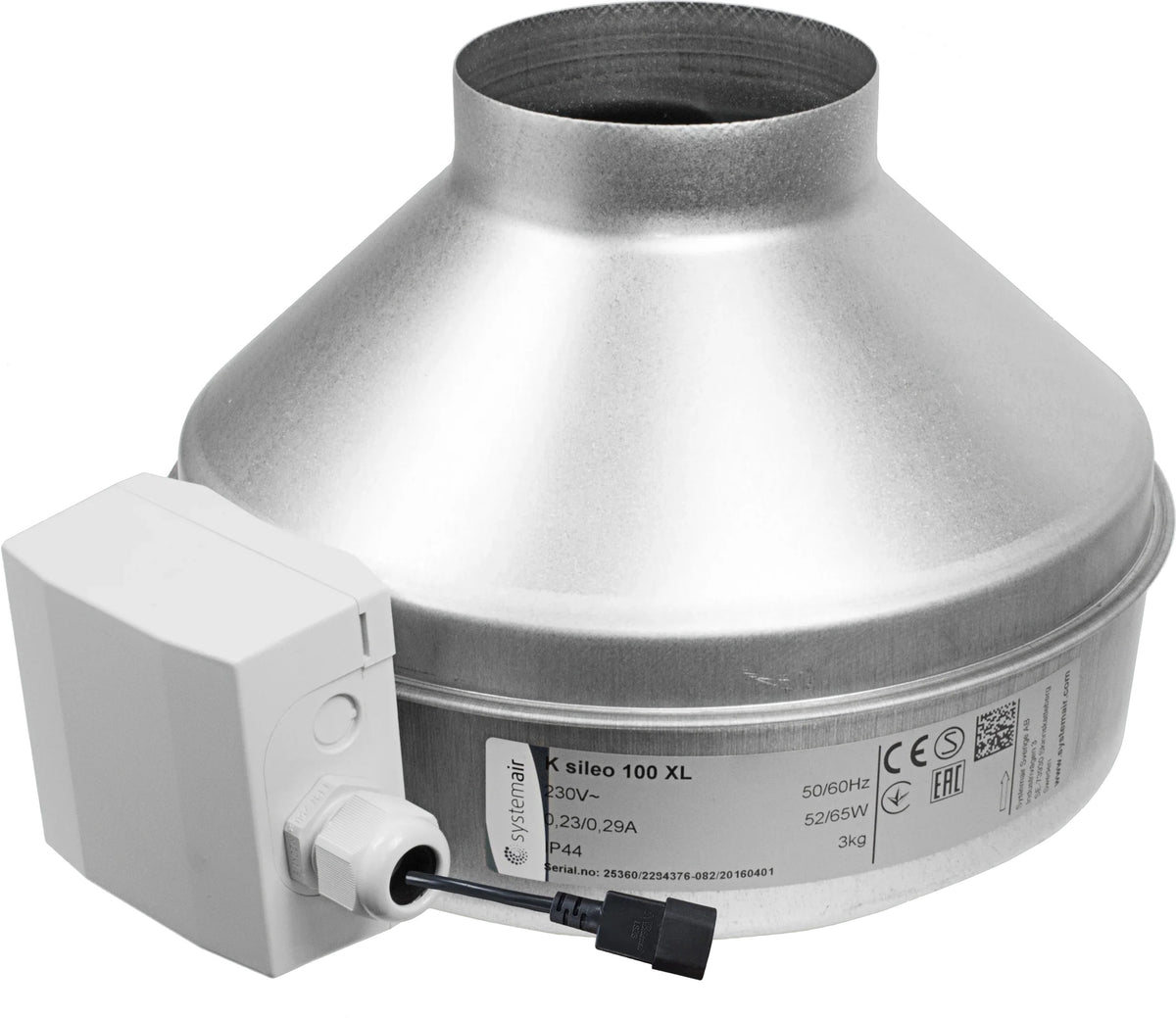 Systemair K AC Inline Duct Fan — 4" (100mm) XL - 285m3/h
