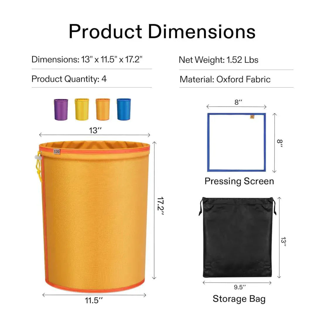 VIVOSUN Bubble Bags 4-Bag Ice Water Extraction Kit