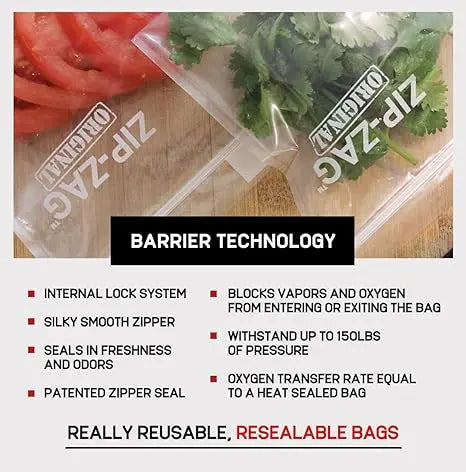 Zip-Zag Resealable Smell Proof Bags for Drying and Curing