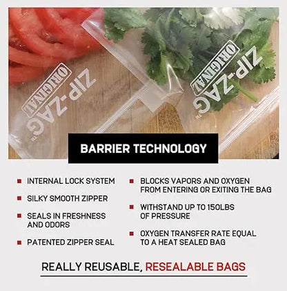 Zip-Zag Resealable Smell Proof Bags for Drying and Curing