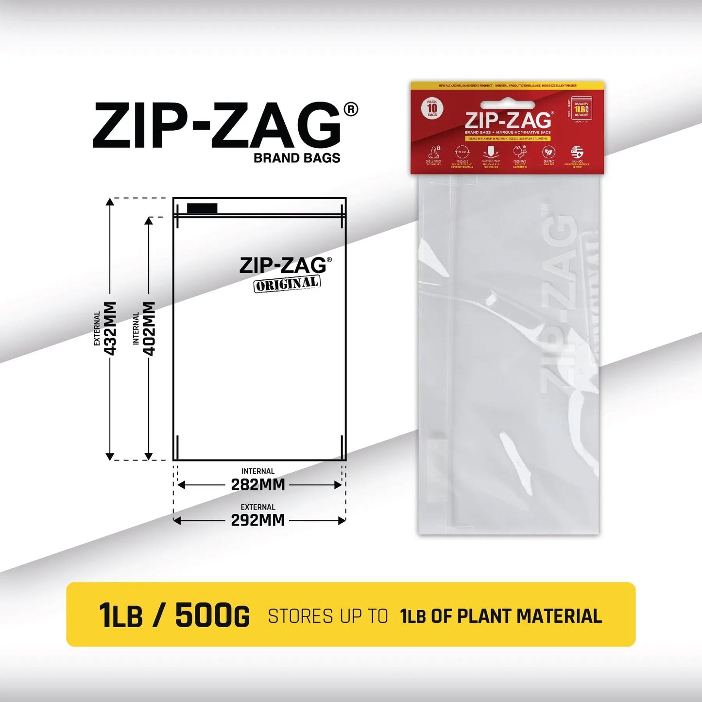 Zip-Zag Resealable Smell Proof Bags for Drying and Curing