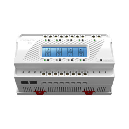 TrolMaster OM-8 Dry Contact Board front view with LCD and RJ12 ports