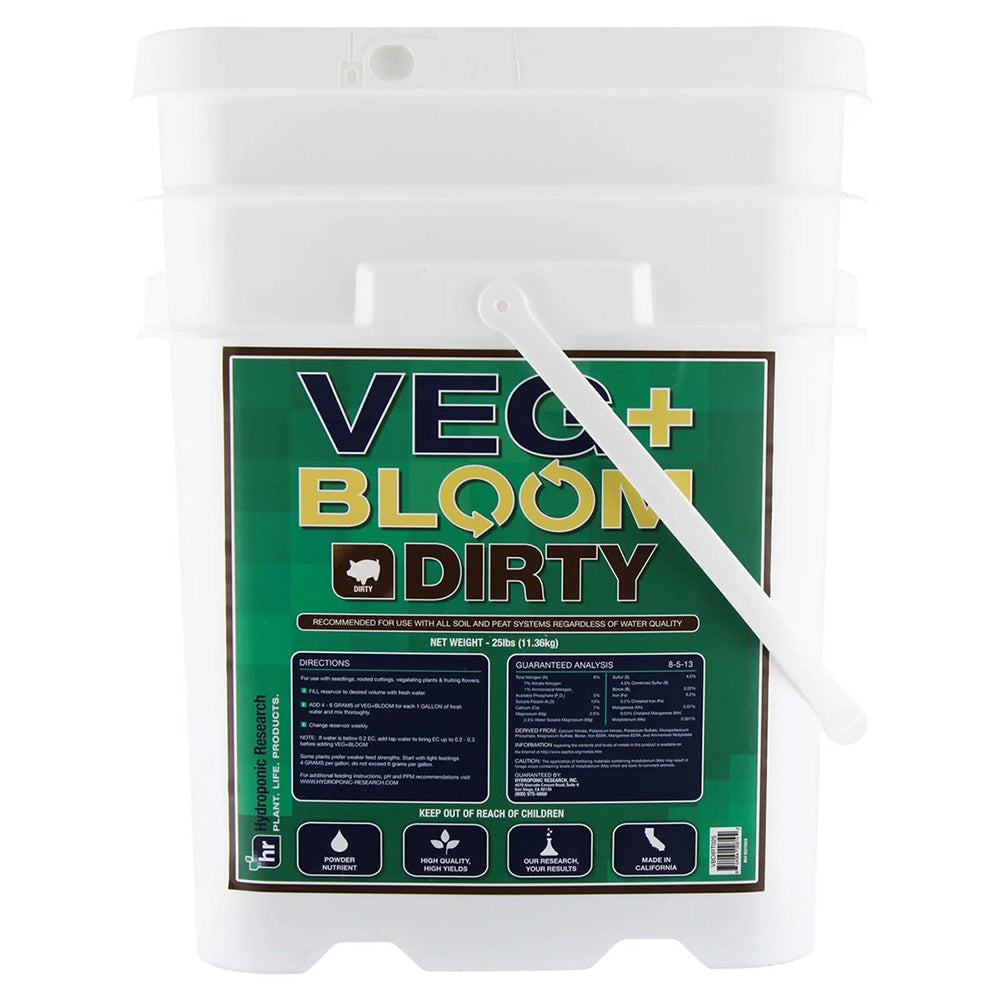 Veg+Bloom Dirty Powdered Base Nutrient for Soil — 11.34kg