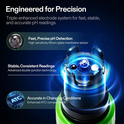 VIVOSUN AeroLab P30 pH Pen — double-junction electrode close-up