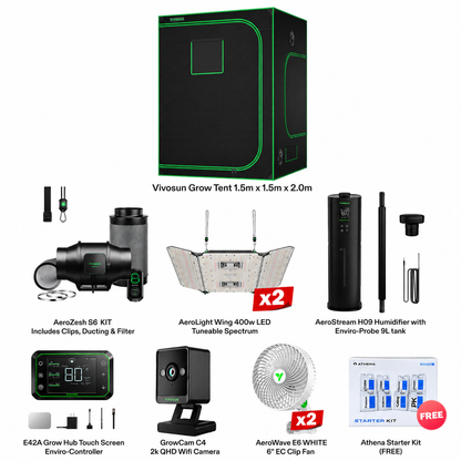 VIVOSUN Smart Grow Tent Kit 1.5m x 1.5m x 2m full contents list