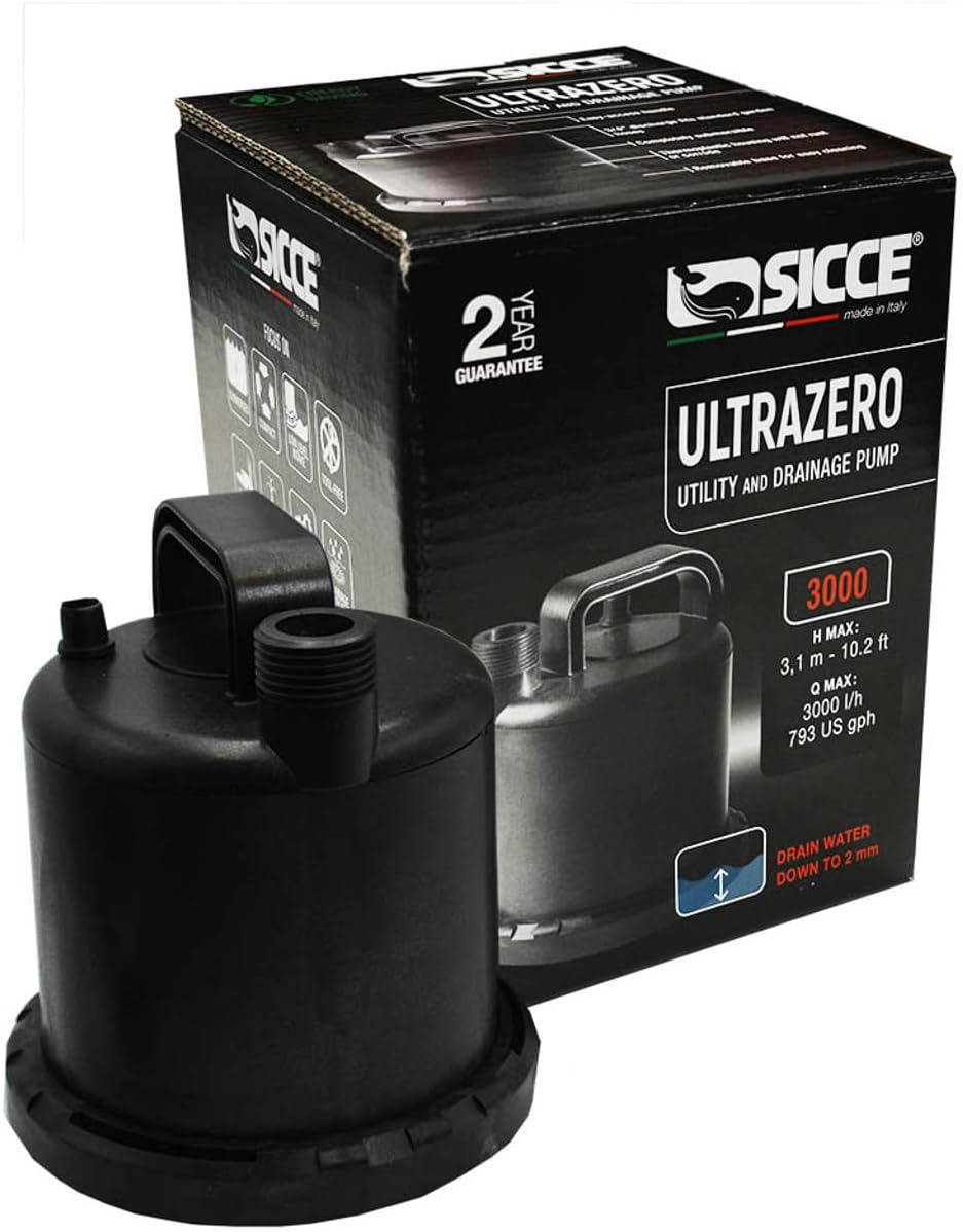 Sicce Utility Ultra Zero Submersible Pump for Tank Draining